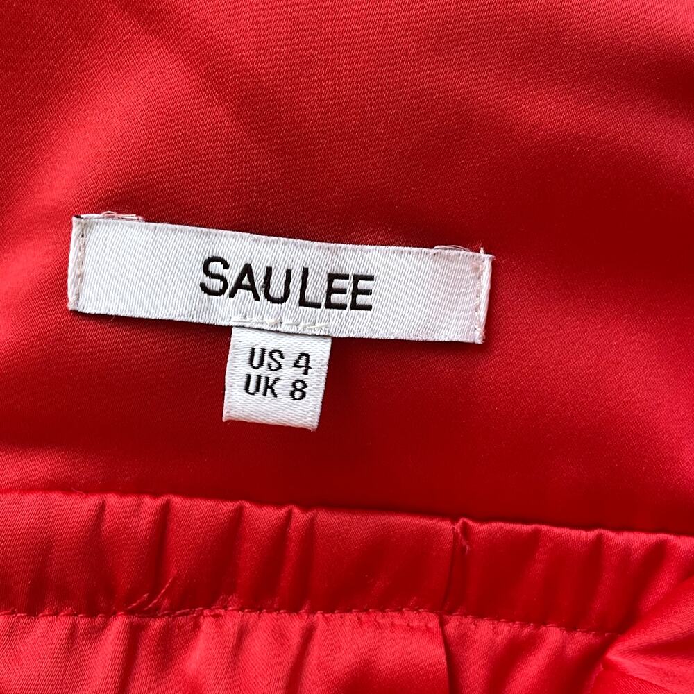 Elegant Red Mini Dress with Tulle Accents - Picture 7 of 11